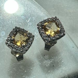 sterling silver citrine topaz studs (november birthstone)